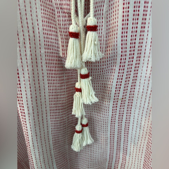 Johnny Was Red and White Striped Tunic with Embroidery - perfect condition! - Picture 5 of 8